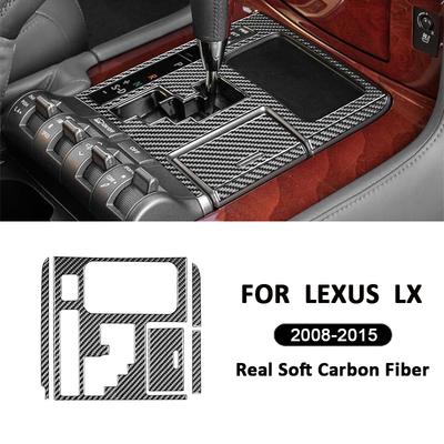 Pro Lexus LX 2008-2015 příslušenství z uhlíkových vláken, centrální konzole, řadicí páka, kryt panelu, lišty, dekorace, interiérová samolepka