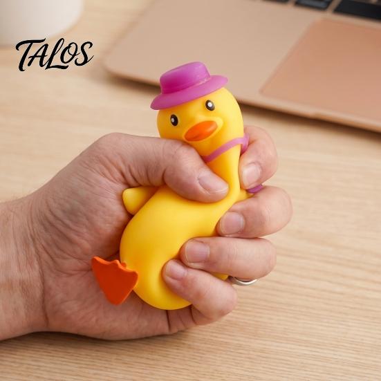 TPR Duck Toy Cartoon Stress Relief Toy, Squeezable Fidget Soft Decompression Stretch Sensory for Hand Exercise Relaxation