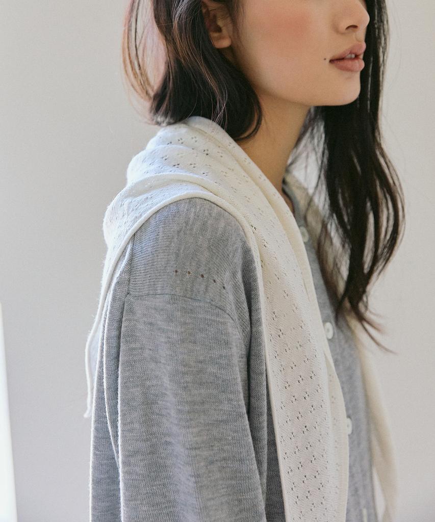 Peulob Silk Wool Cardigan Gray