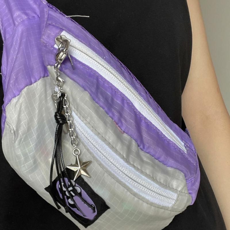 Fashion Five-pointed Star Bead Hanging Pendant Sweet Cool Phone Strap Bag Decoration Hanging Lanyard for Girls Women