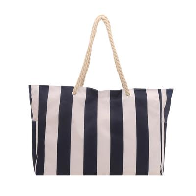 Canvas Women's Bag Large Capacity Shoulder Bag Striped Tote Bag 56*14*34cm