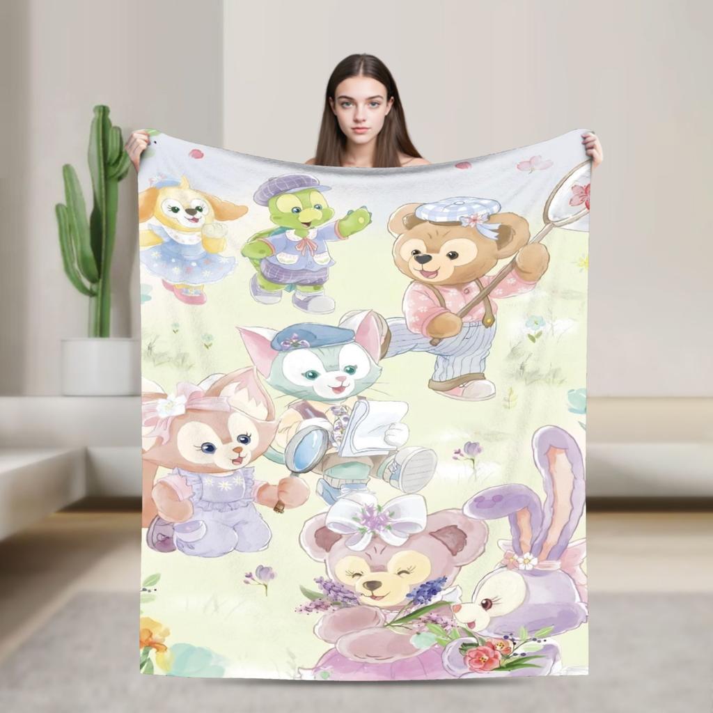 Duffy Bear & Friends ShellieMay Blanket Cartoon StellaLou Gelatoni Flannel Funny Warm Throw Blanket for Home Winter