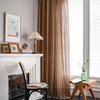 Yiman Qiyun Bohemian Striped Yellow Cotton-Linen Kitchen Curtain, Semi-Light-Blocking