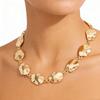Ingemark Punk Minimalistisch Unregelmäßige Falten splicing Halsketten Damen 2026 Trendig Übertrieben Oval Metall Choker Kette Party Schmuck