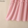 ZANZEA Women Casual Round Neck Solid Color Loose Half Sleeve Dress