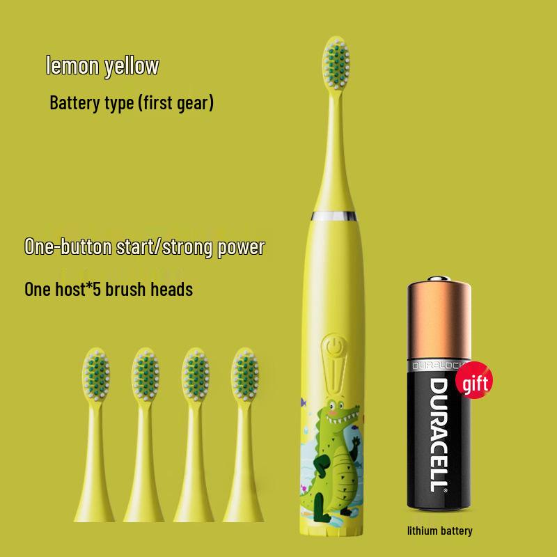 Cartoon-Themed IP7 Waterproof Kids' Sonic Electric Toothbrush with Soft U-Shaped Bristles