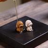 Yixing Zisha Mini Teddy Puppy Tea Pet - Zodiac Dog Ornament for Wealth Attraction and Creative Tea Play.