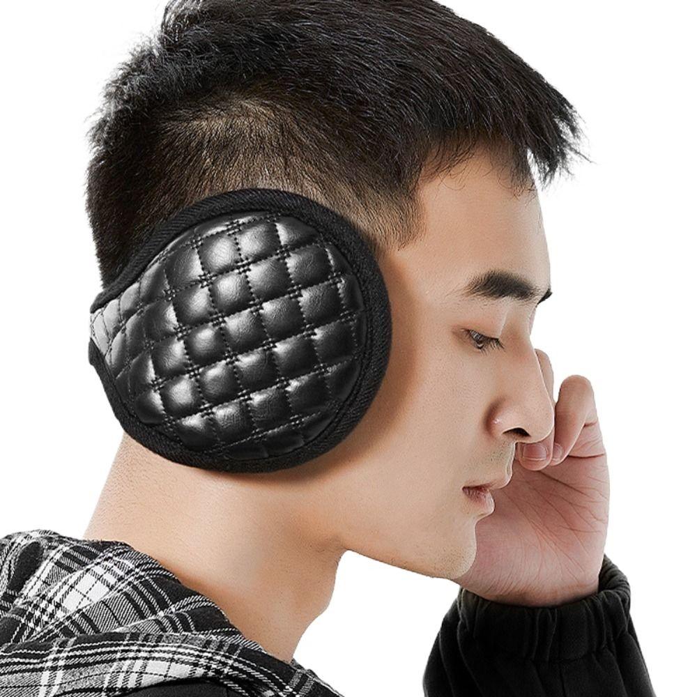Keep Warmer Plaid Pure Color Blank Winter Ear Cover Plush Earmuffs Men Ear Cover Women Earmuffs