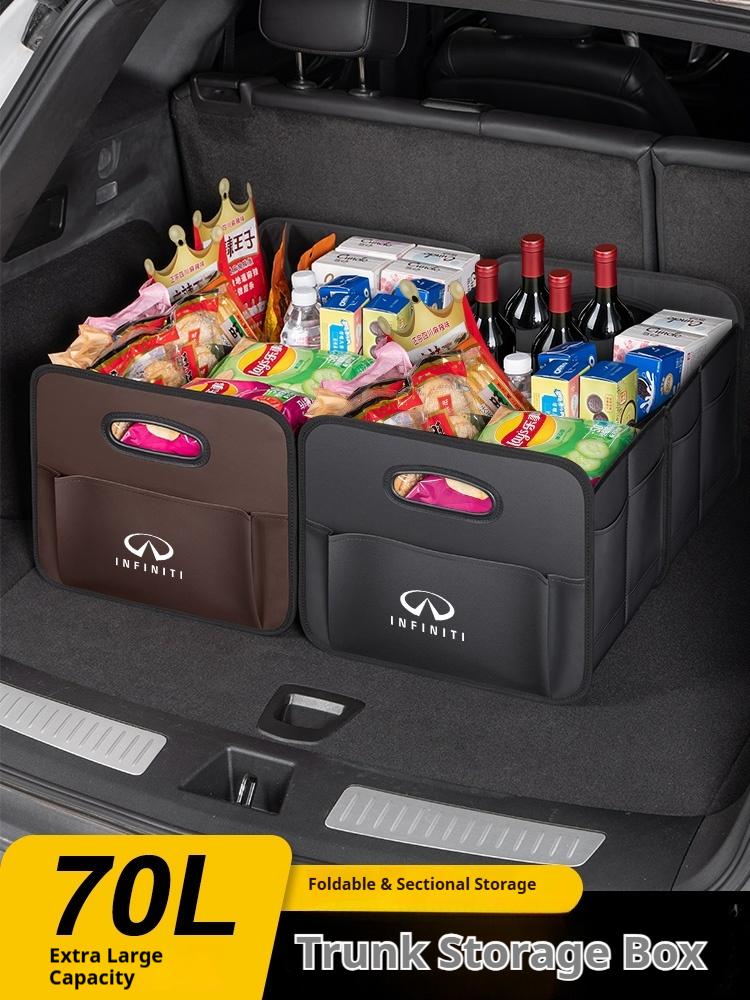 Car Trunk Storage Box Large Capacity Storage Bag Leather For Infiniti Q30 Q80 Q70 Q60 Q50 QX60 QX50 QX80 QX55 QX70 ESQ EX dzm3