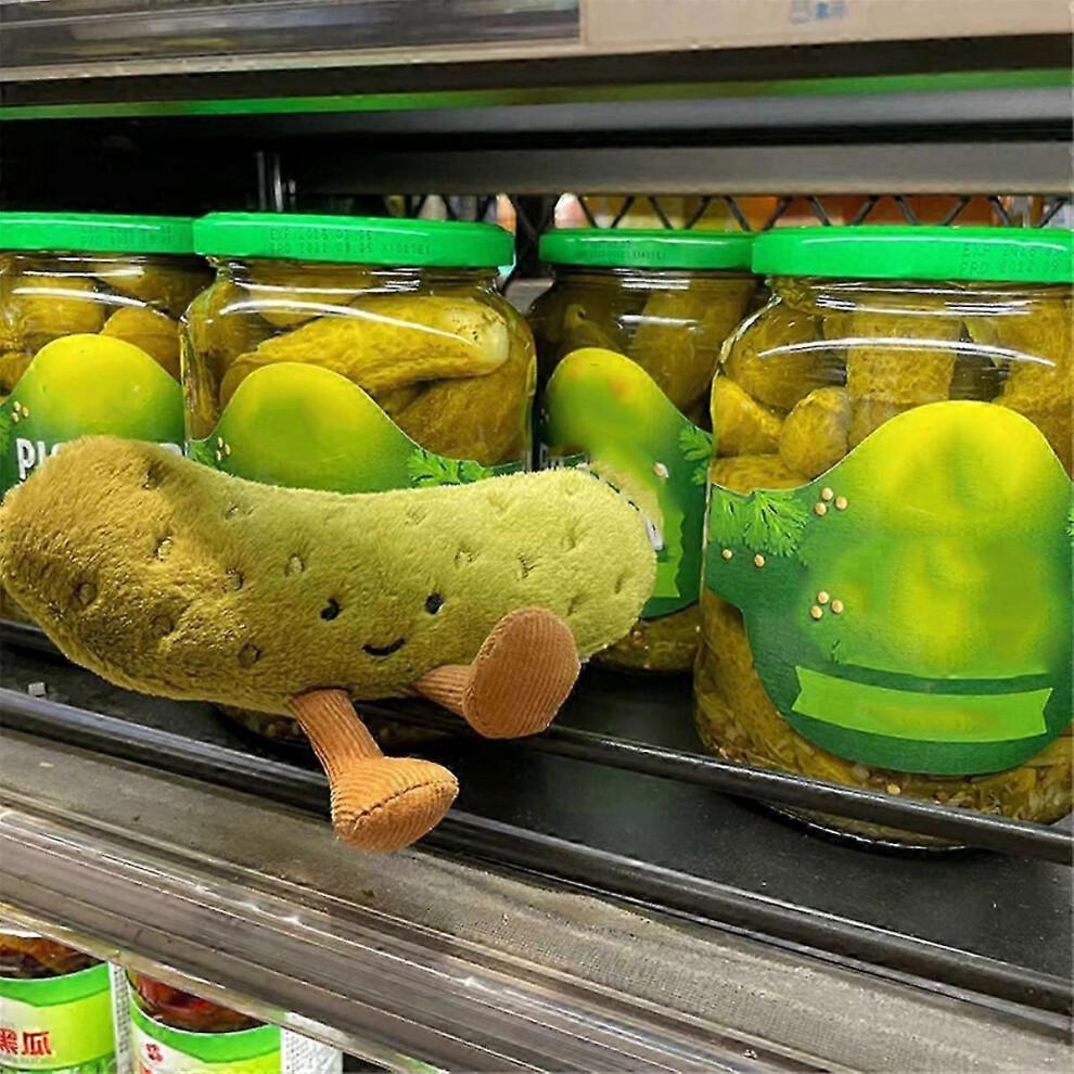 Grüne Gurken-Plüschfigur - kleines Gemüse-Kissen, Kuschel-Deko, emotional unterstützendes Kuscheltier, Geburtstagsgeschenk