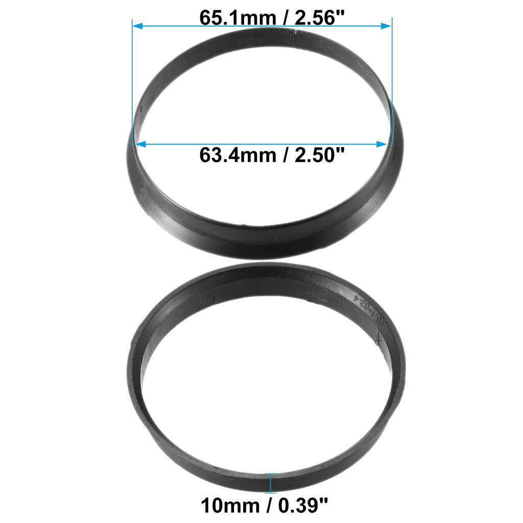 ACROPIX Auto-Nabenring Universal 63,4 mm - 65,1 mm Schwarz 2 Stück