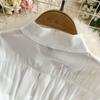French Style Floral Pleated Square Neck Dress with Spliced Waist and Large Hem
