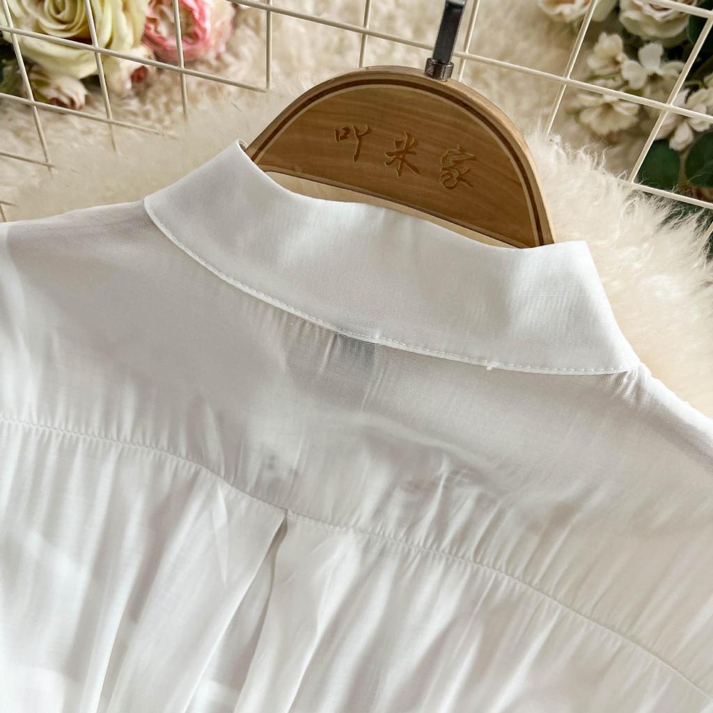 French Style Floral Pleated Square Neck Dress with Spliced Waist and Large Hem