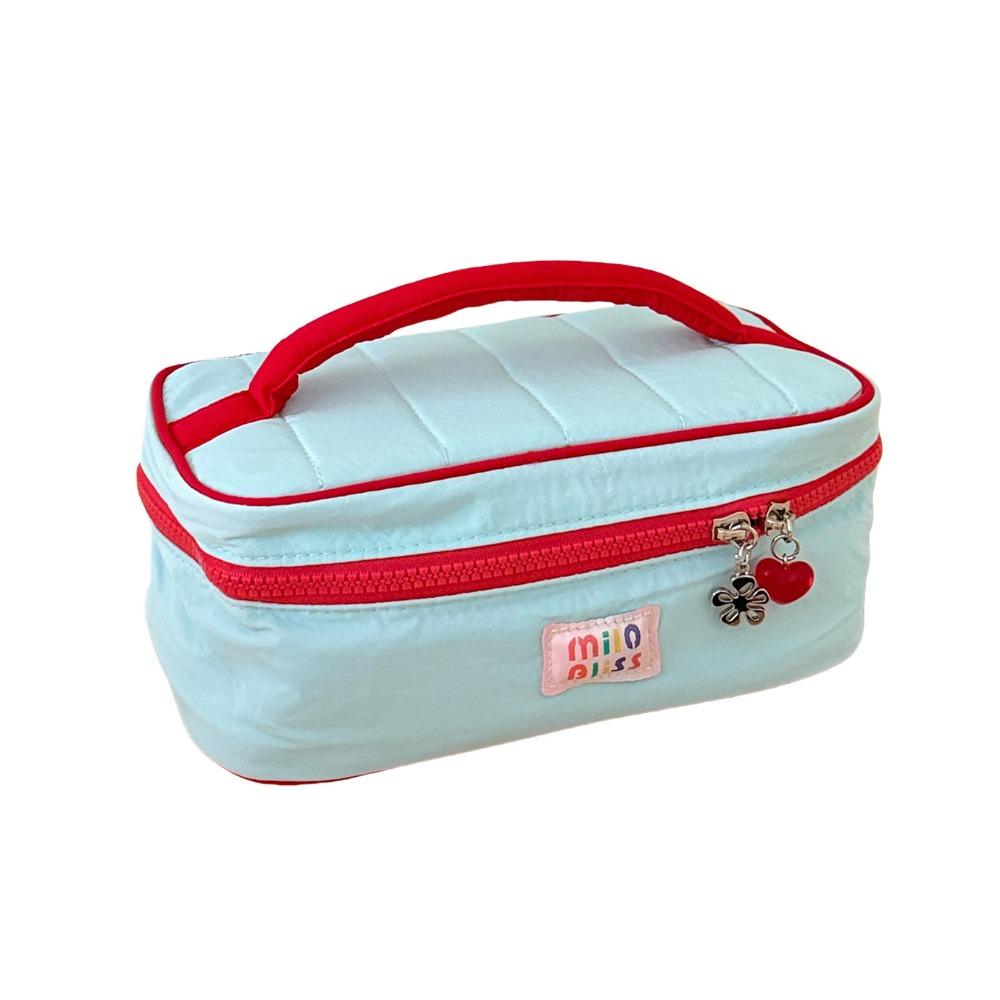 Handbag Contrast Color Cosmetic Bag Macaron Color Toiletries Bag Sweet Fresh Makeup Bags  Student