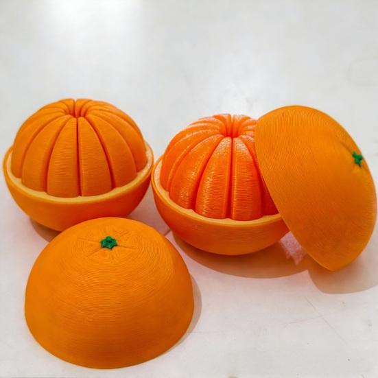 3D-printet Citrus Fidget Legetøj Stressreducer Udvidbar Spiral Kædebold med Glat Bevægelse Realistisk Appelsin Citron Legetøj Fokusforbedrende Gadget