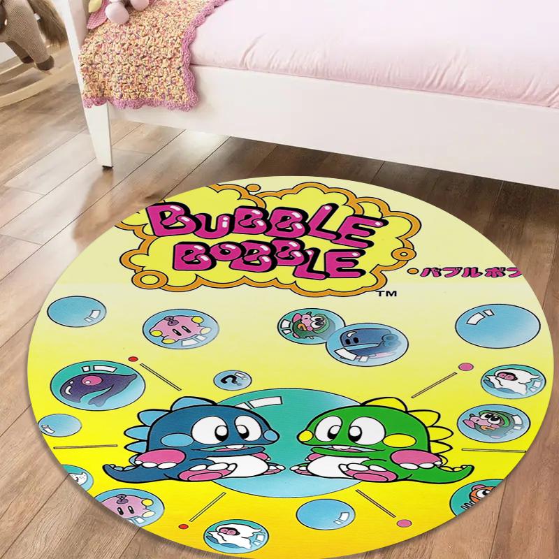 Bubble Bobble Round Area Rug,Carpet Rug for Living Room Bedroom Sofa Playroom Decor,Non-slip Floor Mat41