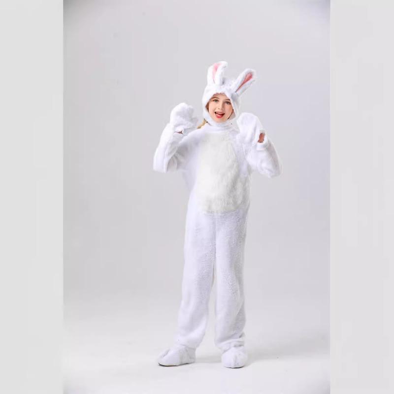 

Хэллоуин мультяшный животный костюм кролика детский комбинезон белый кролик серый кролик костюм для сценического выступления в детском саду 120CM
