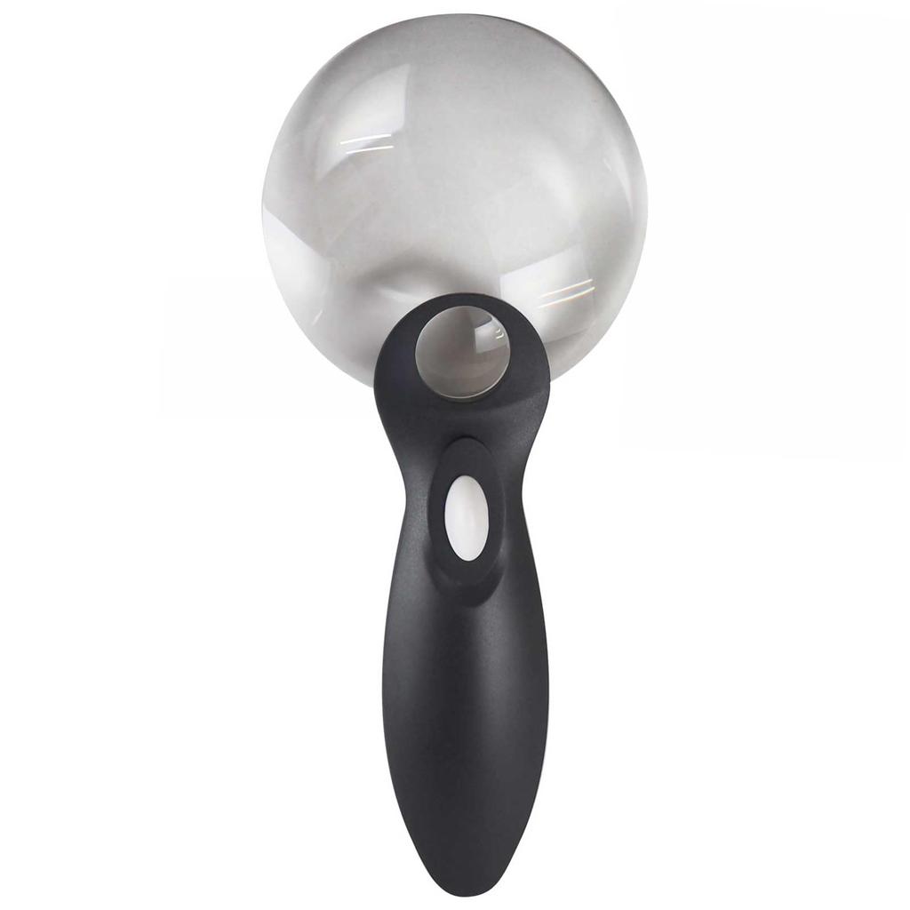 Nissiniryouki Magnifying Glass with Large LED 3x Perfect for Precision Tabletop 970012 Easy-to-Read Text, Lens, Light, Easy-Grip Shape, Stylish, Cute,