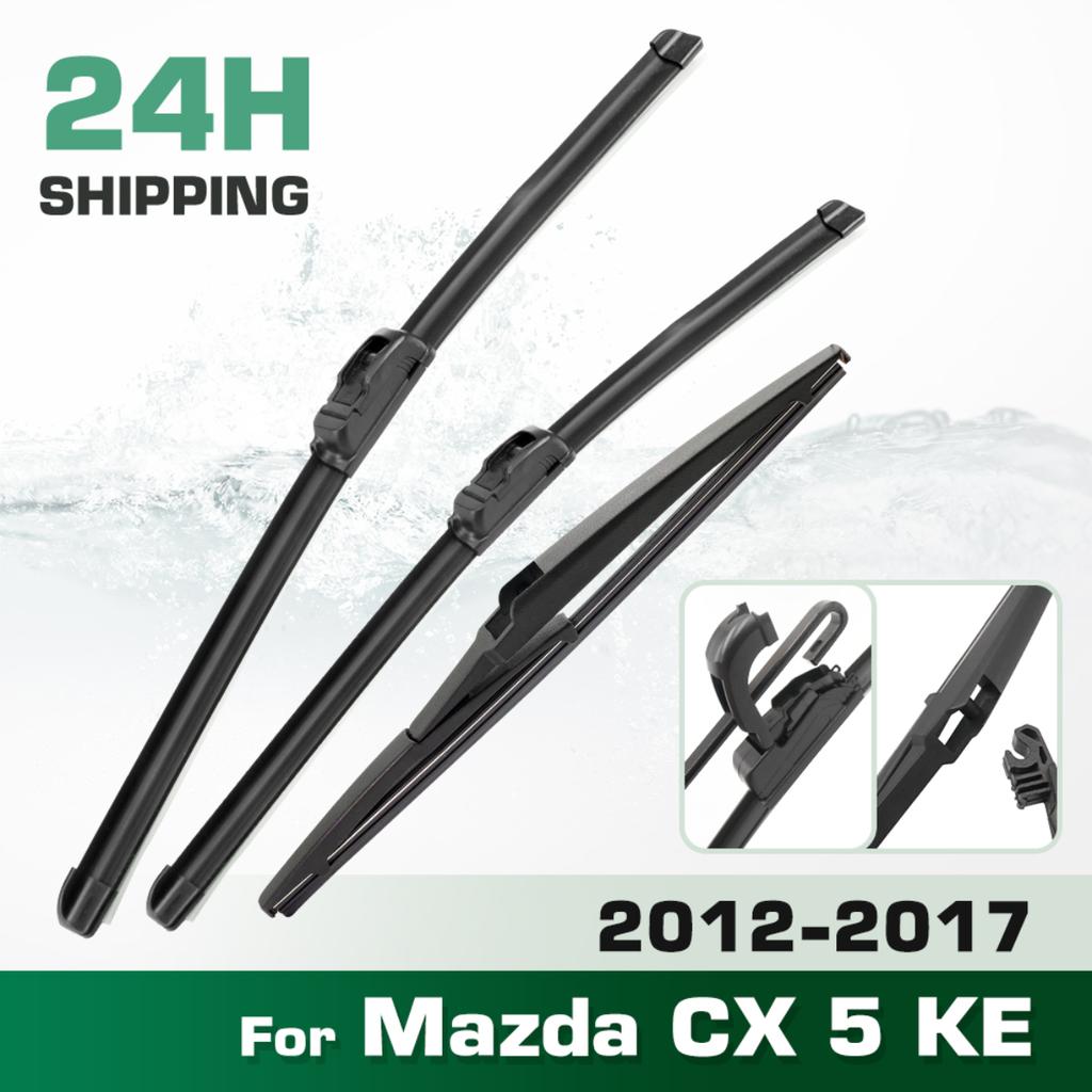 For Mazda CX-5 KE 2012-2017 2013 2014 2015 2016 Wiper Front & Rear Wiper Blades Windshield Windscreen Window Brushes 24"+18"+14