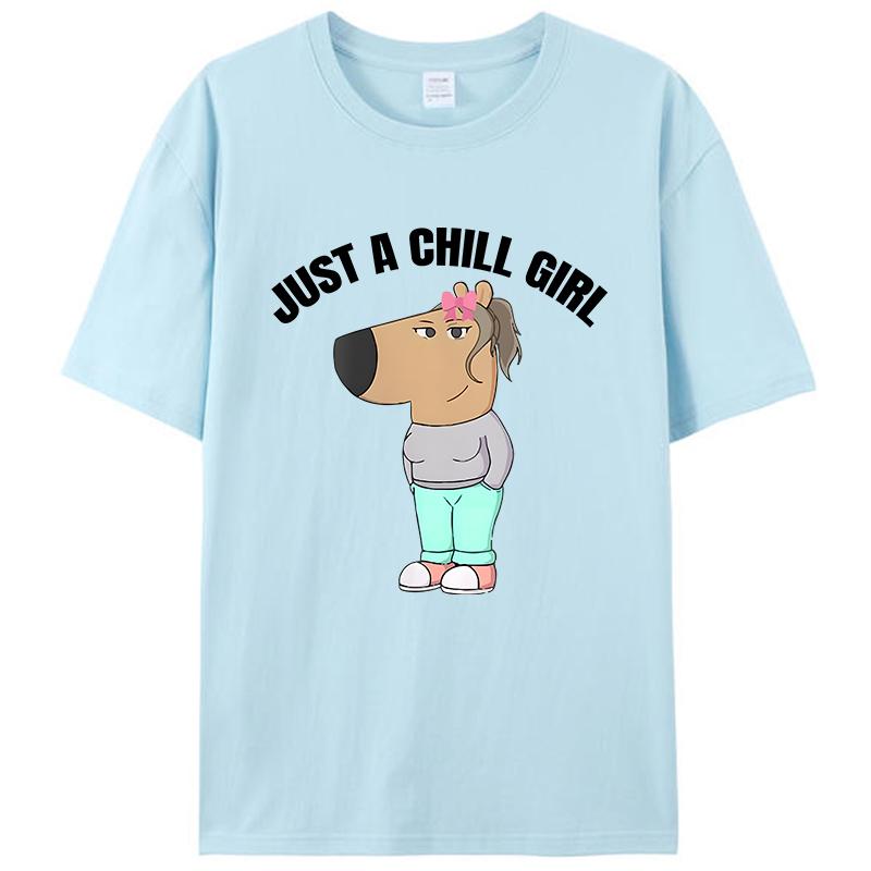 

Смешной Мем Просто Расслабленная Девушка Парень Женская Мужская Футболка Одежда для Любителей Собак Графические Повседневные Футболки Топы Новинка Подарки 4XL