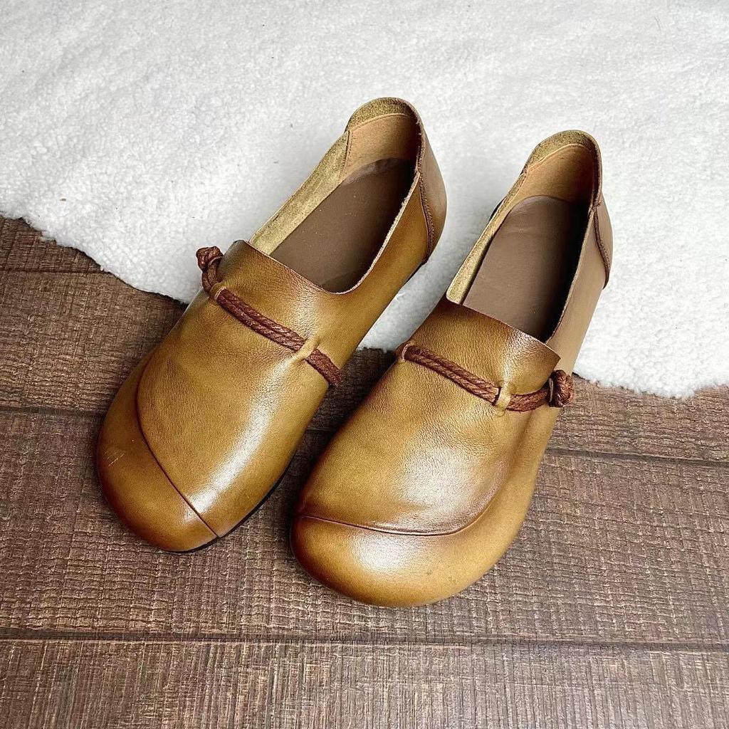 Retro single shoes women 2025 new middle-aged and elderly mothers fashionable versatile soft sole non-slip comfortable and not tired feet small l