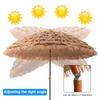 6.23ft/1.9m Sunshade Straw Umbrella Outdoor Beach Parasol Umbrella 8 Ribs Natural Tiki Umbrella for Hotel Homestays Garden Patio