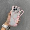 Luxury Transparent Shockproof Phone Case with Lanyard for Iphone 17 16 15 14 13 Pro Max Magnetic Wireless Charging Protect Cover