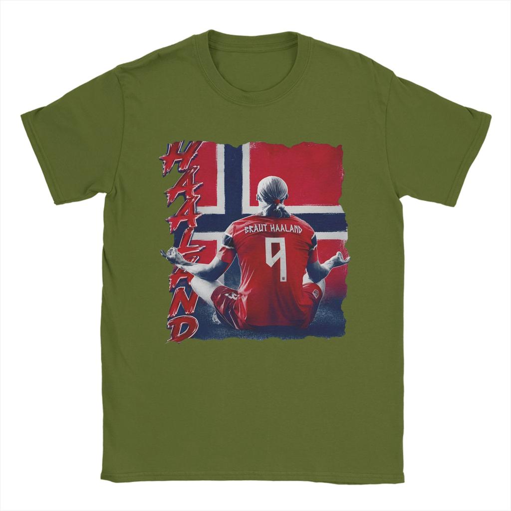 Funny Haaland Norway TShirt For Unisex Unisex Cotton Short Sleeve Oneck Summer Top Tee
