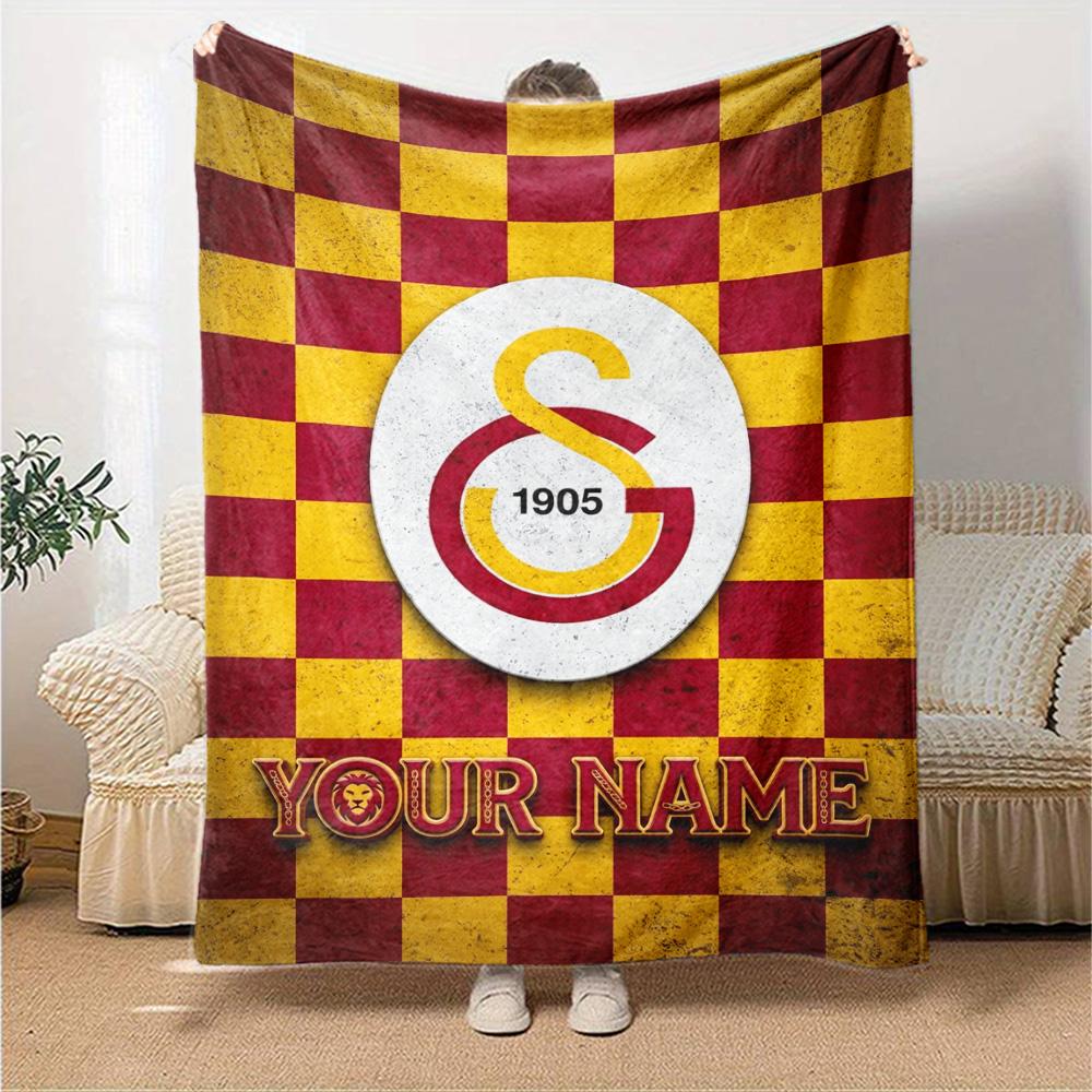 Name Custom Galatasaray Print Flannel Blanket High Quality Warm Comfortable Cover for All Seasons Perfect for Gifts Home Decor