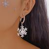 Christmas Snowflake Earrings With Zirconia And Pearl For Women Holiday Accessory
