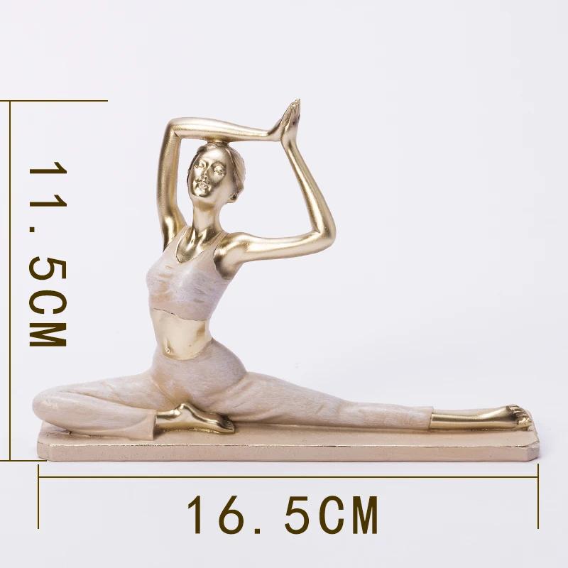 Creative Painted Yoga Girl Figures Statue Crafts Desk Decoration Yoga Sports Character Sculpture Ornaments Room Aesthetics Decor