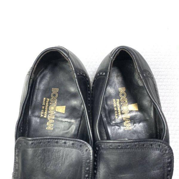 70s 80s USA Made Vintage Bostonian Size 9.5C A 26.0 27.0cm Slip On Shoes Black(USED)