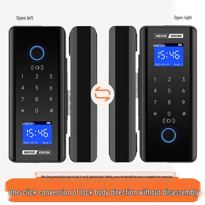 ZUCON F659 WiFi Smart Glass Door Lock CN Plug (adapter Included)