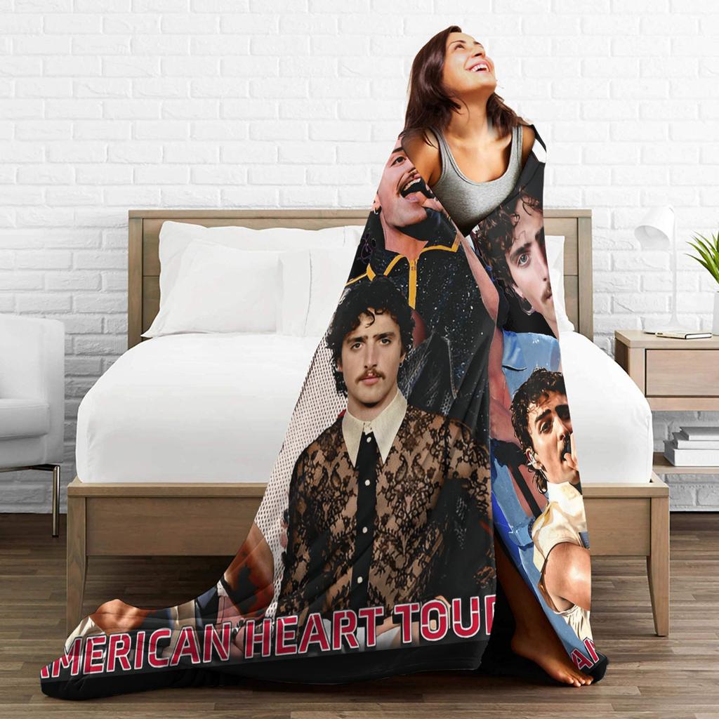 Benson Boone American Heart Tour 2025 Flannel Blankets Warm Soft Throw Blanket for Couch Chair Camping Bedspread Sofa Bed Cover