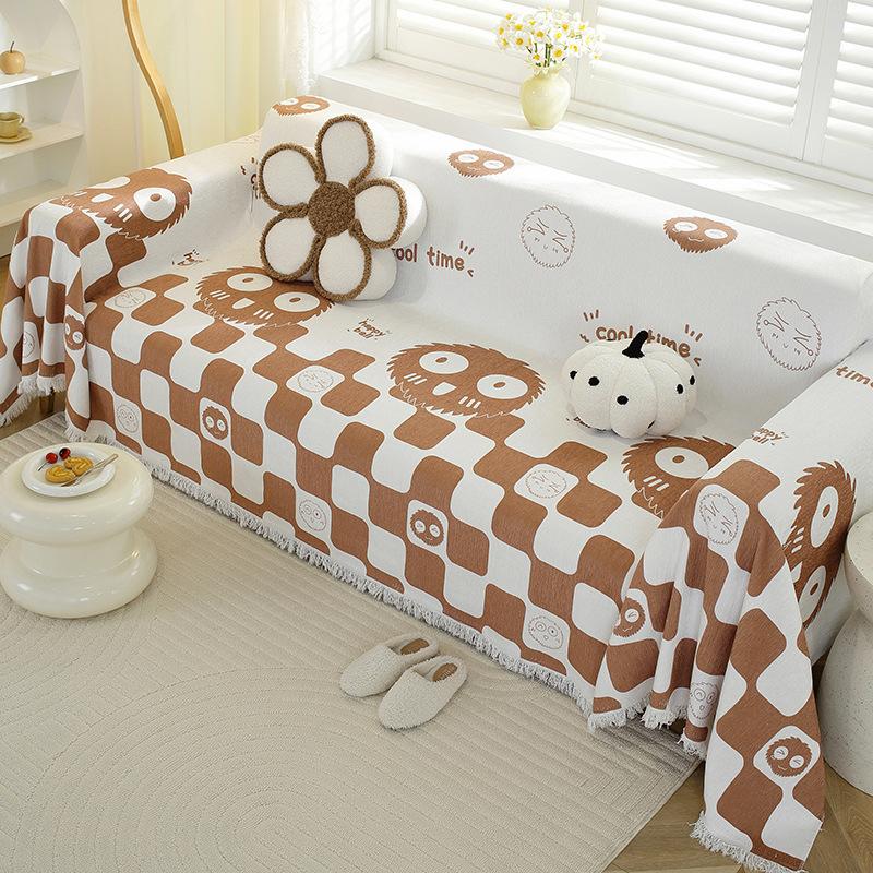 Chenille Boho Style Sofa Towel Dust-proof All-Season Universal for Living Room Camping Picnic Large Blanket Leisure Beach Towel