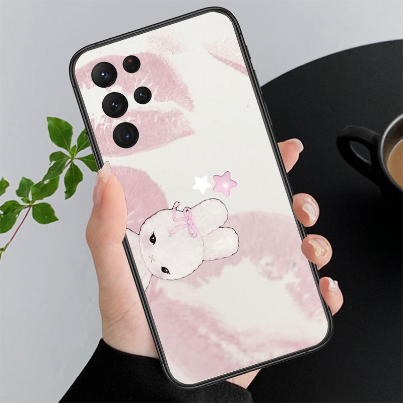 Cute Rabbit Cartoon Funda Phone Case For Samsung Galaxy S25 S24 S23 S22 S21 Ultra S24 S23 S22 S21 S25 Plus S24 S20 FE