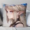 Cartethyia Anime Game W-Wuthering Waves Pillow Case Square Pillow Bedroom Sofa Leisure Comfort Living Room Home Decoration 40X40