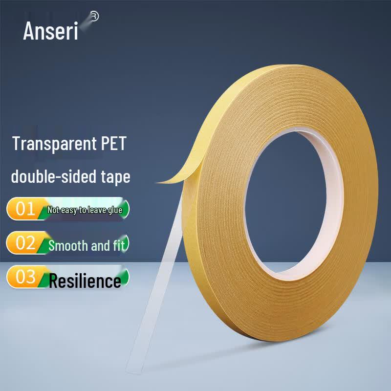 Двусторонняя клейкая лента Ancai Rui PET Высокопрочная Без следов 10mm Width прозрачный
