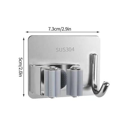 Mehrzweckhaken, selbstklebend, zum Aufhängen an der Wand, Mopphalter, Badezimmer-Mopp-Organizer, Halter, wasserdicht, Besenaufhänger, Organizer-Zubehör