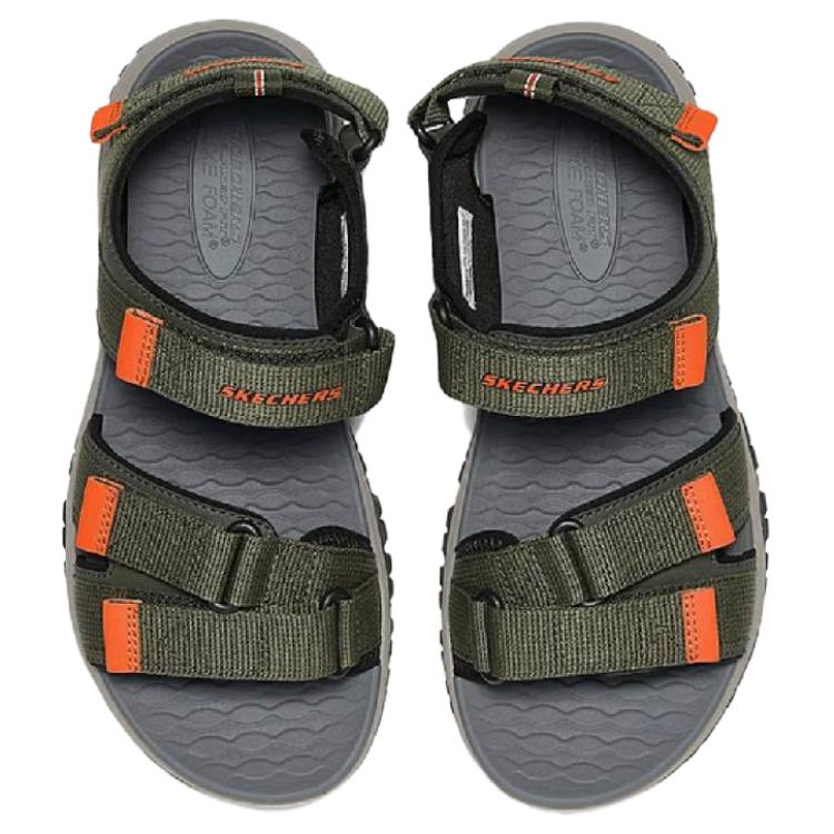 Skechers Luxe Foam Comfortable Fashion Beach Sandals Men Sandals Green 205478-OLV
