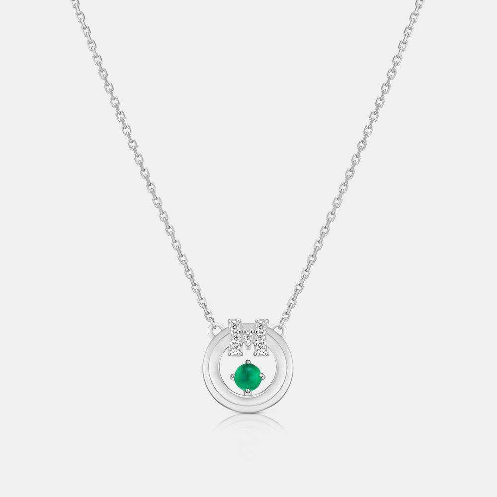 May Birthstone M Basic Sterling Silver White Necklace 42cm A233Sn9155Wpv