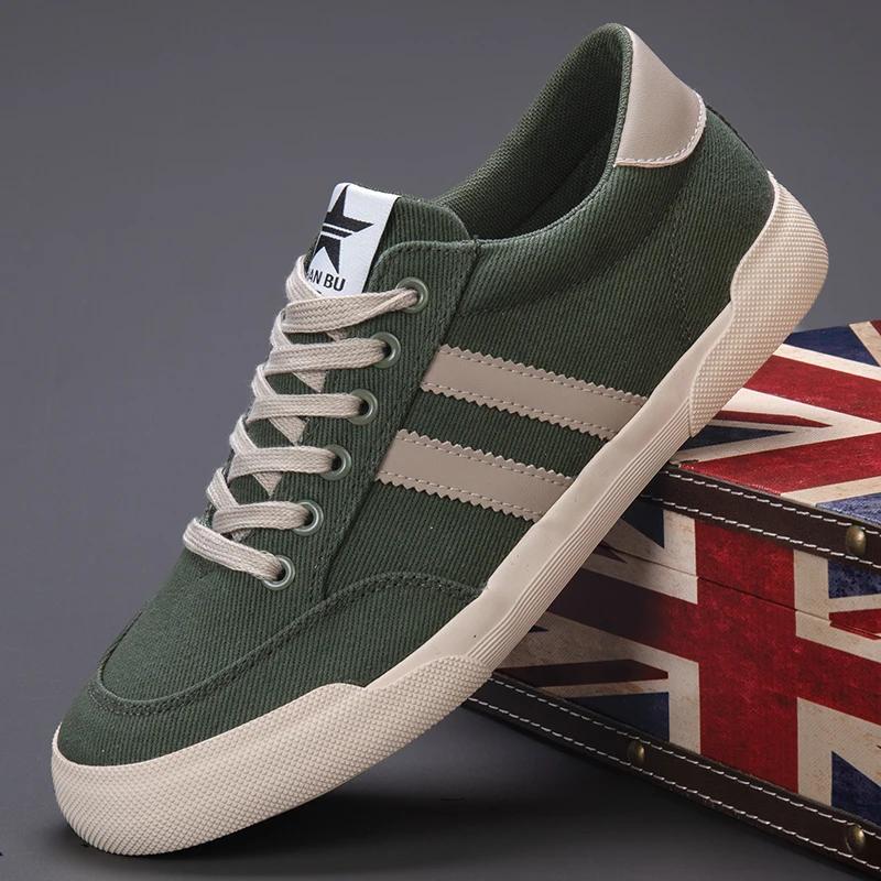 New Retro Red Canvas Shoes Men Spring Summer Men's Casual Shoes Designer Lace-up Vulcanized Shoes for Men Flat Sneakers