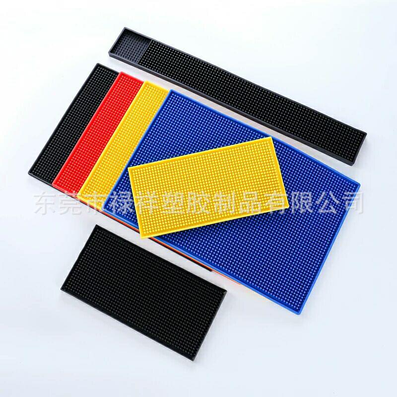 Black Non-slip Thickened PVC Bar Mat - High-end Soft Rubber Coaster