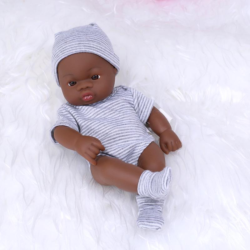 7-Inch Mini African American Baby Doll - Black Soft Vinyl Children's Toy