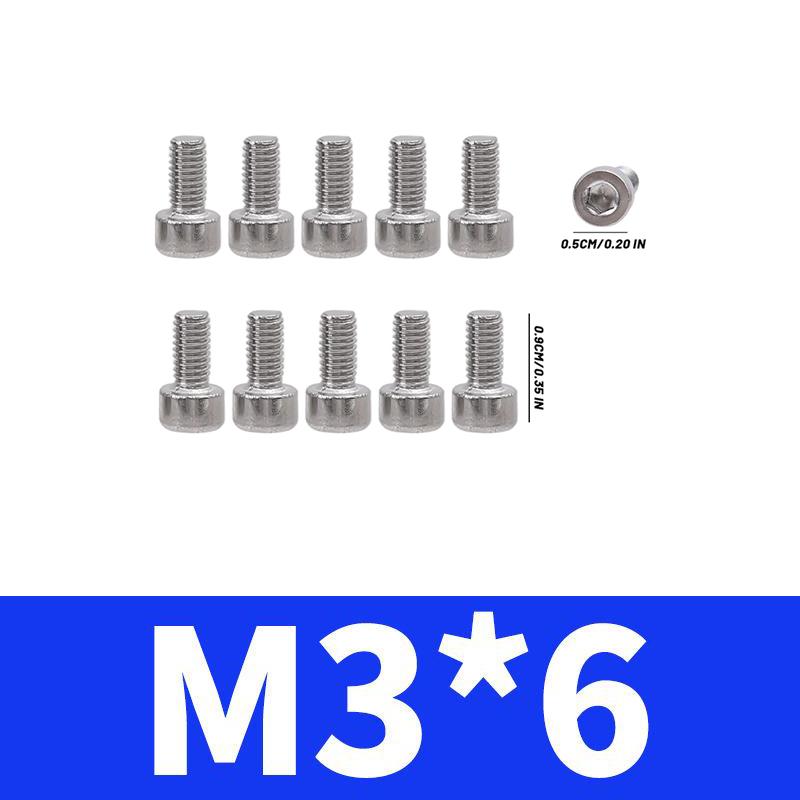 

100/10PCS Stainless Steel Hex Socket Caps Allen Head Bolt Screws Internal Hexagon Cylindrical Head Sockets Self-Tapping Bolts 10PCS