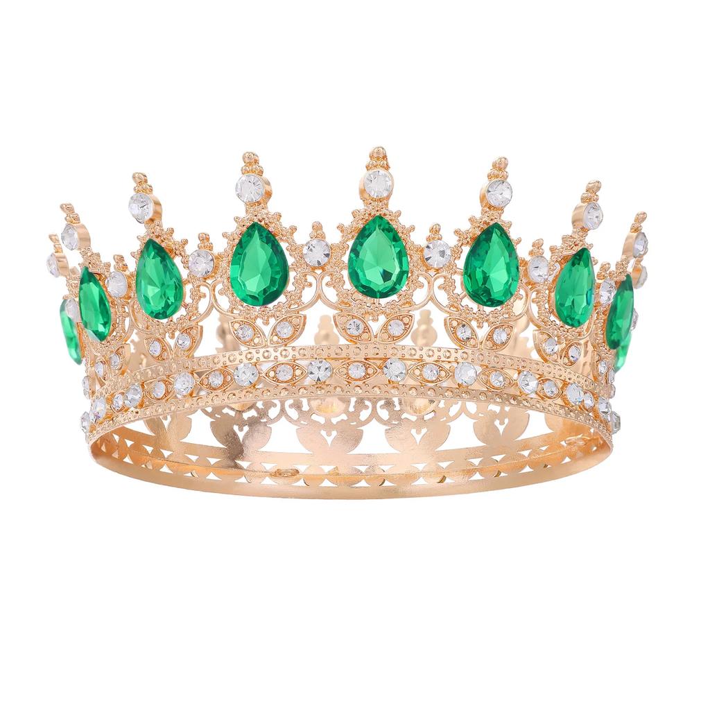 Fashion Crystal Rhinestone Round Tiaras And Crowns For Bride Women Queen Princess Diadems Girls Wedding Hair Accessories