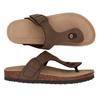 Gacimy Women Cork Sandals Fashion Summer Cork Footbed Flip Flops New Leather Flat Mules With Arch Support Outdoor Beach Slippers