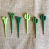 6Pcs/set Fruit Forks Party Dessert Cactus Appetizer Picks Portable Food Kids Sticks Cafe Reusable Decorative Toothpicks