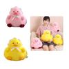 Cute And Fluffy Plush Toy Adorable Fat Duck With Headscarf And Pink Pig Soft And Huggable 30cm