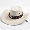 Bull Head Rivet Decor Band Wide Brim Sun Hat Breathable Adjustable Cowboy Hat  Daily Wear
